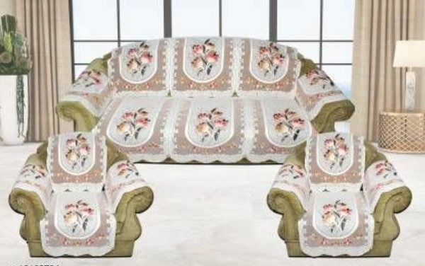 Trendy Stylish 5 Seater Cotton Sofa Cover Sets - Free Size, Cotton, Floral, Multipack of1